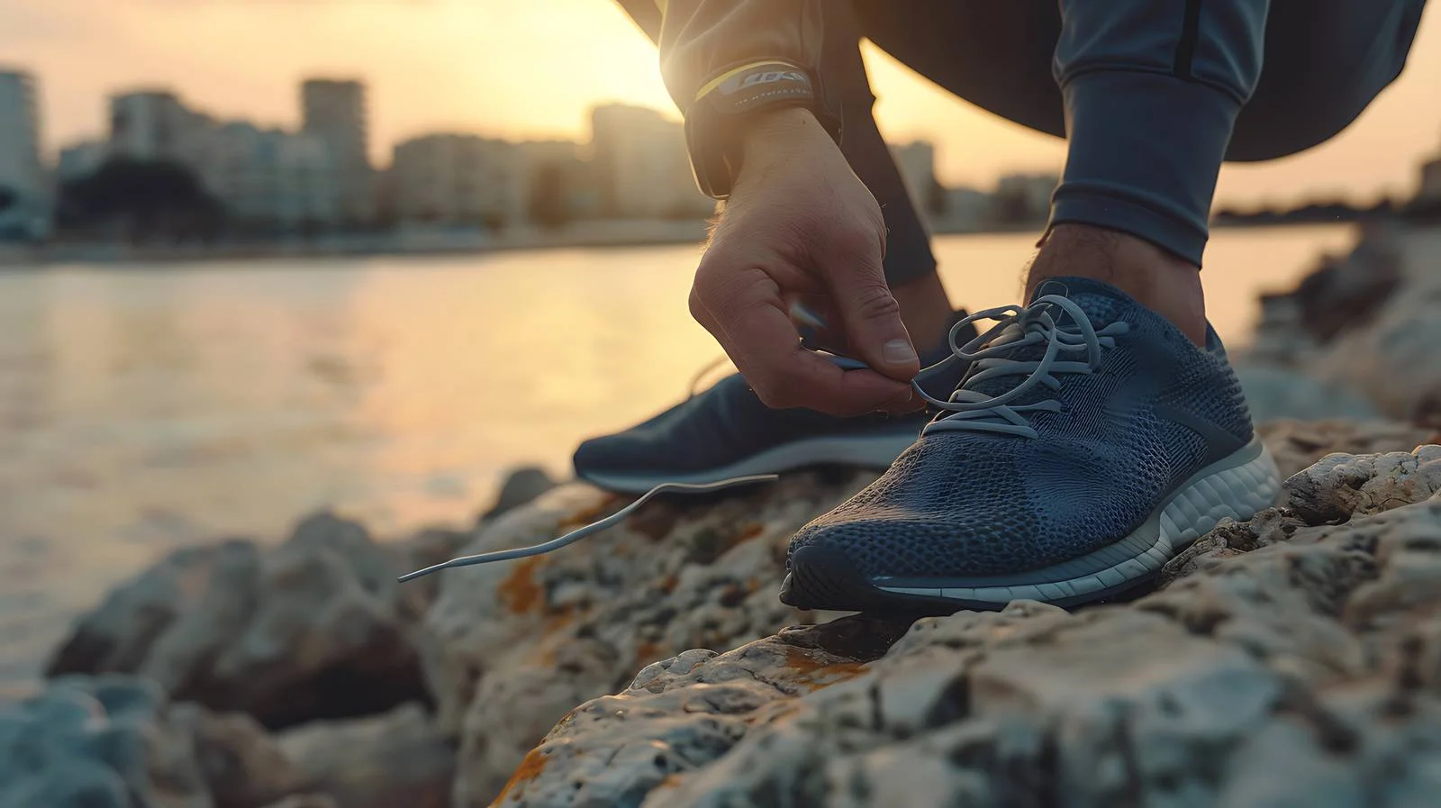 Man Tying Shoe Laces Outdoors — free download from Dotvec