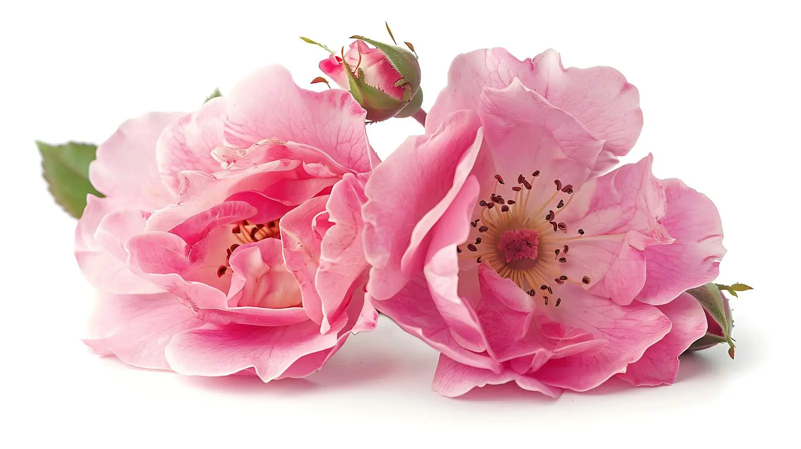 Close-Up Pink Roses on White Background – free soft petals image from Dotvec