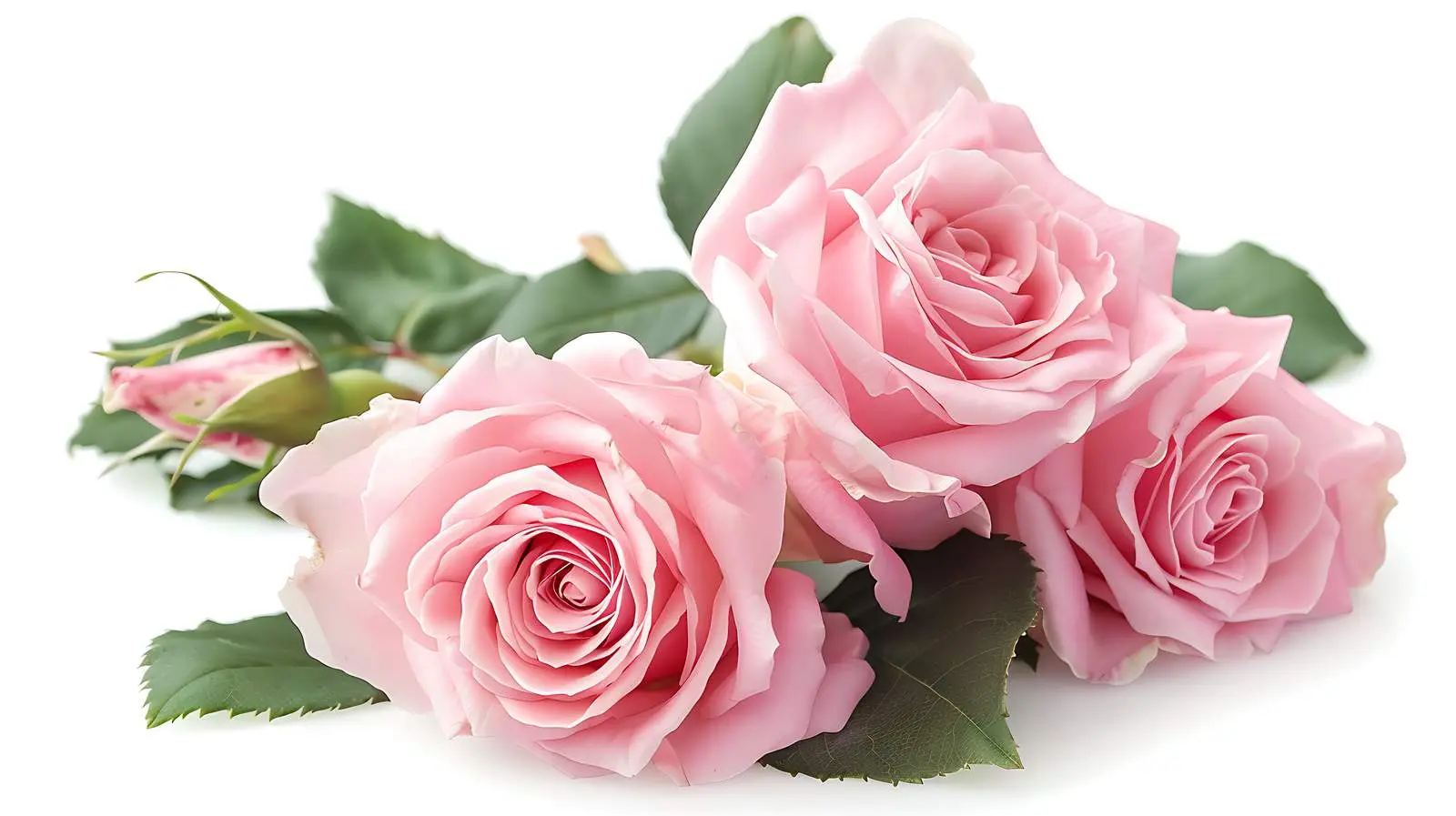 Closeup of Pink Rose Flowers on White Background – free fragrance image from Dotvec