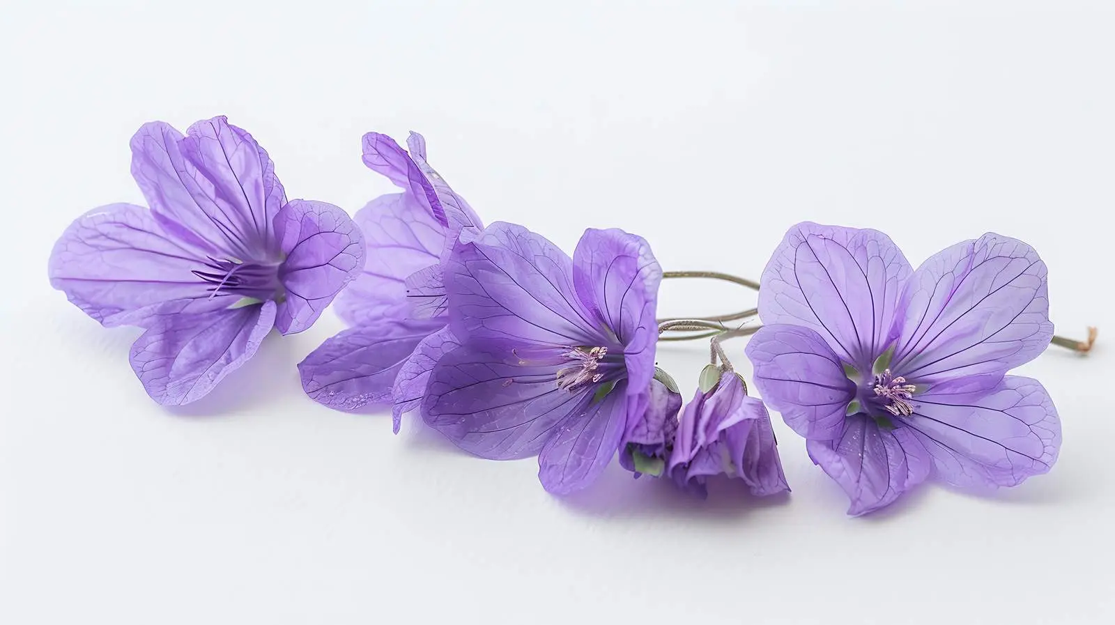Closeup of Purple Flowers on White Background – free flower composition image from Dotvec