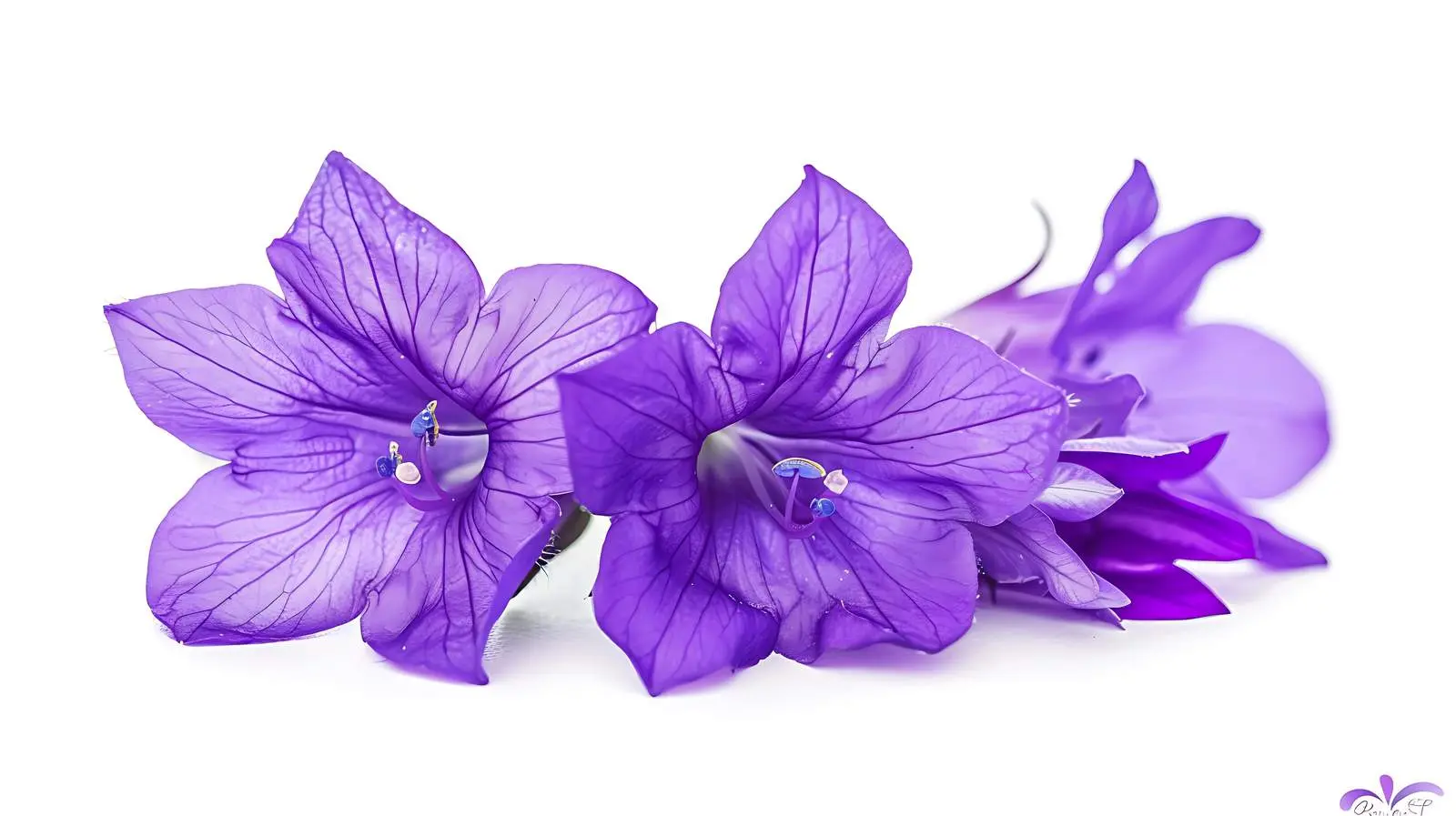 Closeup of Purple Flowers on White Background – free flower composition image from Dotvec