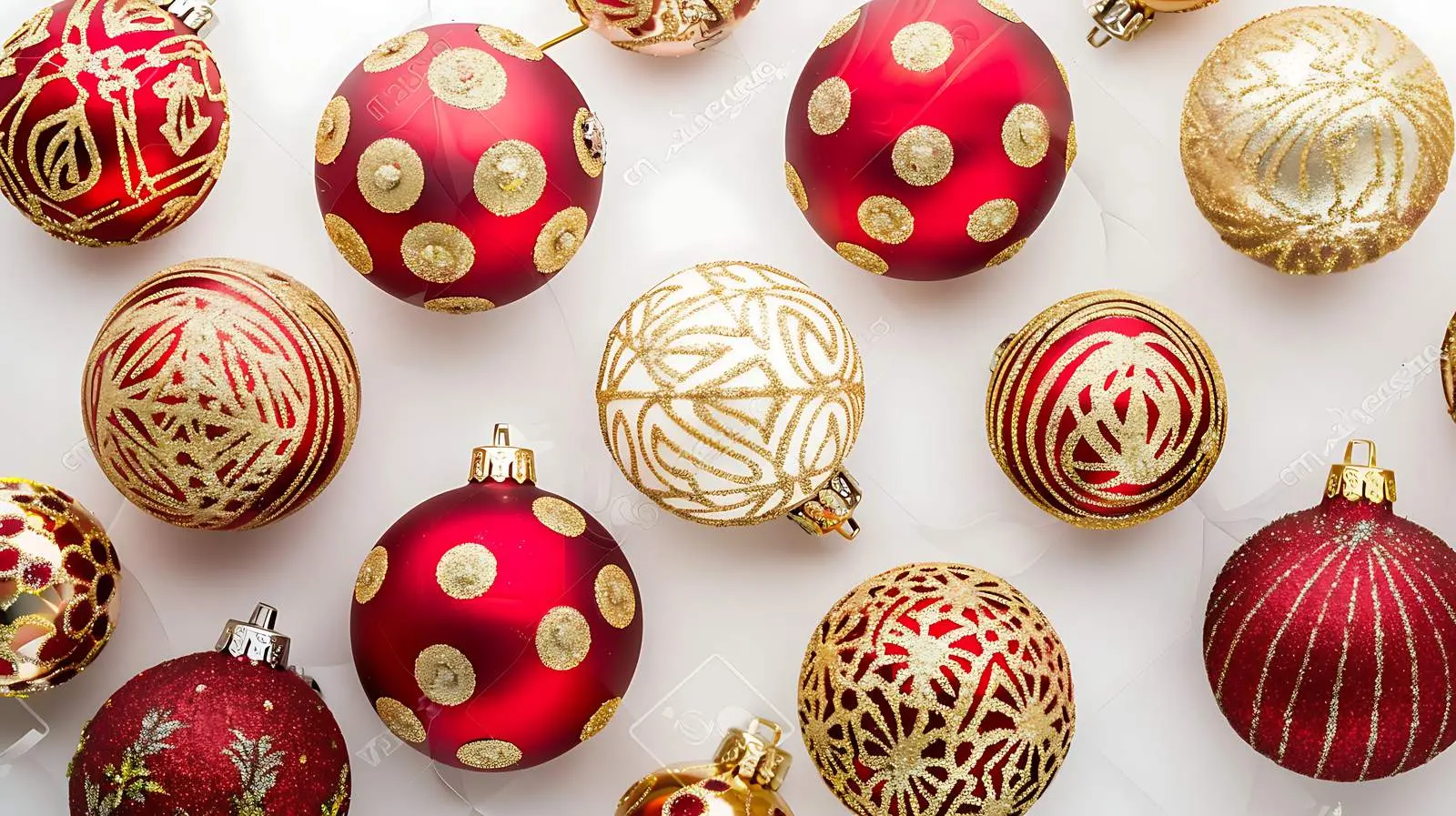 Closeup of Red and Gold Christmas Baubles — free download from Dotvec