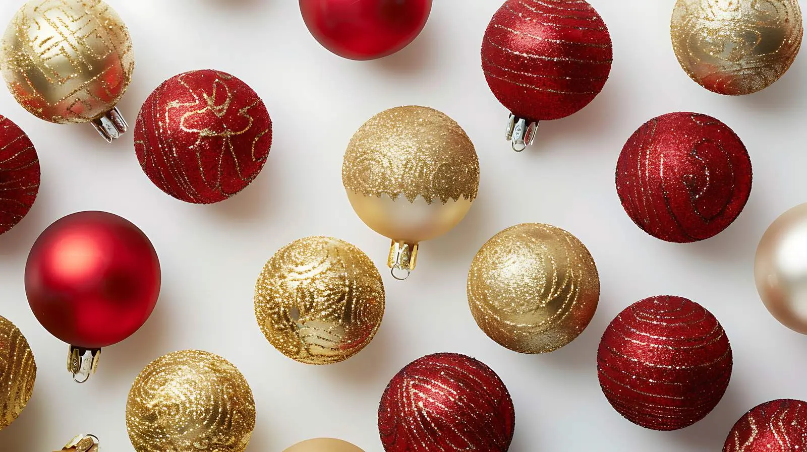 Closeup of Red and Gold Christmas Baubles — free download from Dotvec