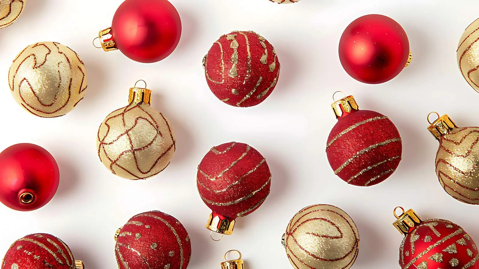 Closeup of Red and Gold Christmas Baubles — free download from Dotvec