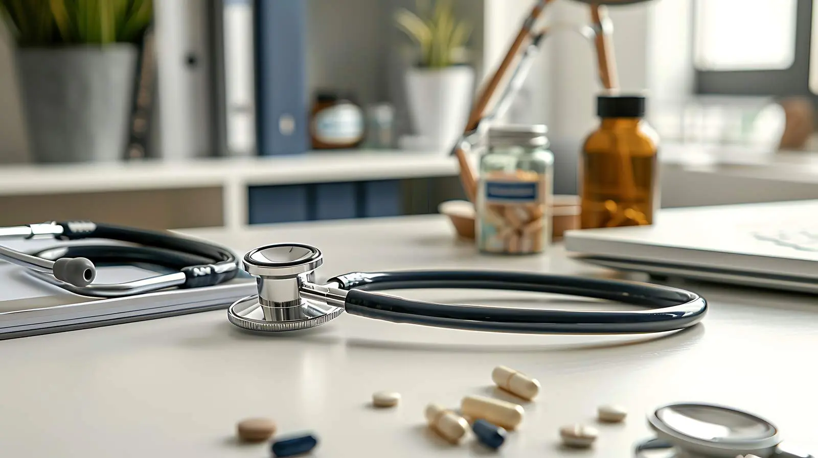 Close-Up View of Doctor's Office Desk – free images image from Dotvec