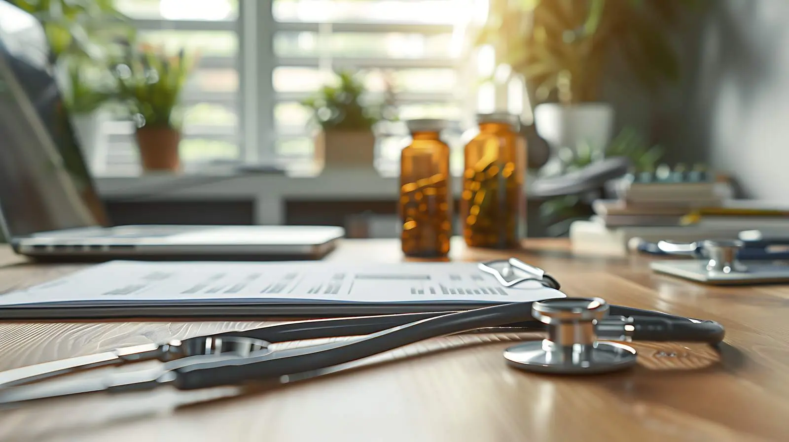 Doctor's Office Desk Close-Up – free healthcare environment image from Dotvec