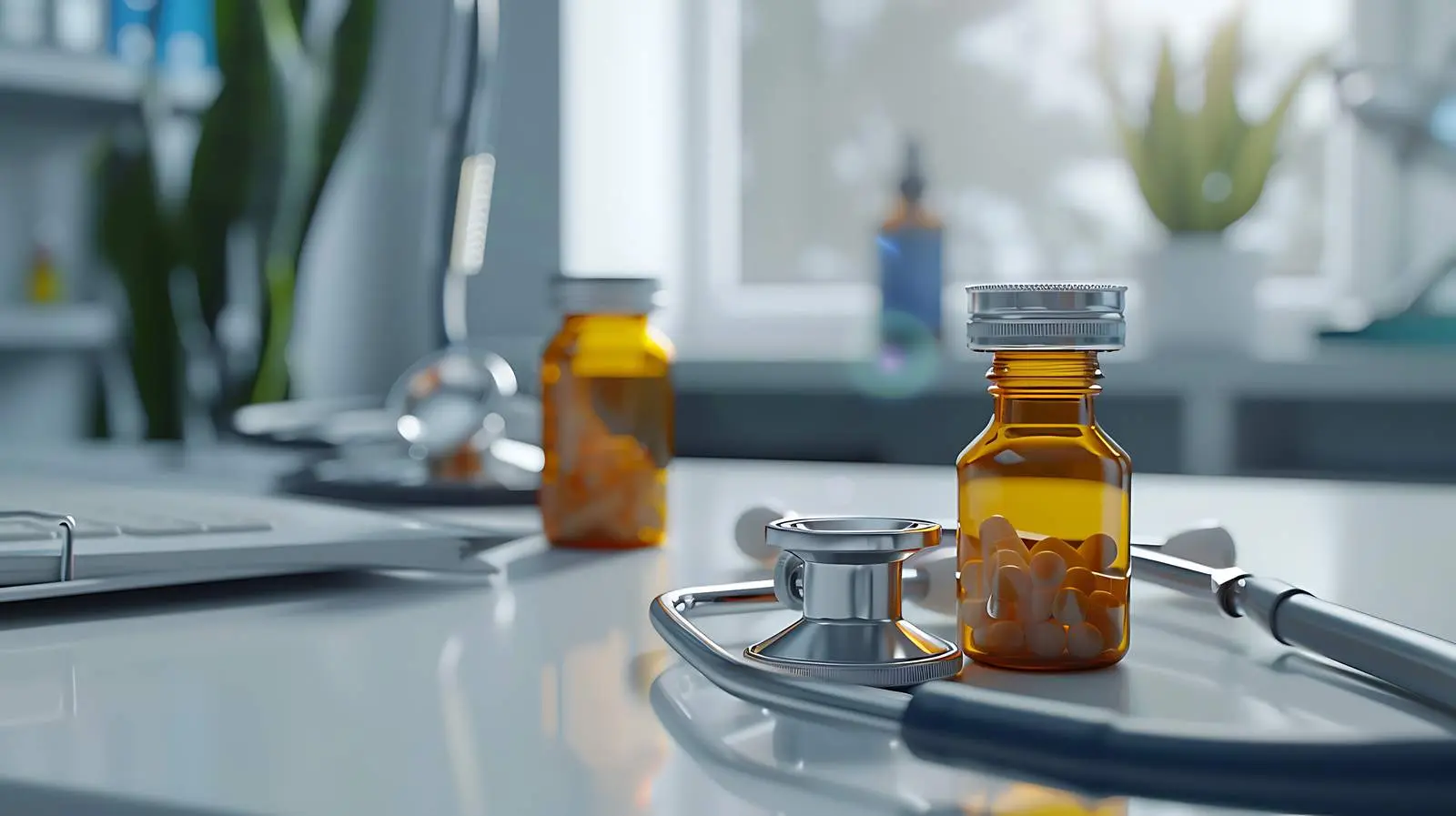 Close-Up View of a Doctor's Office Desk – free account image from Dotvec