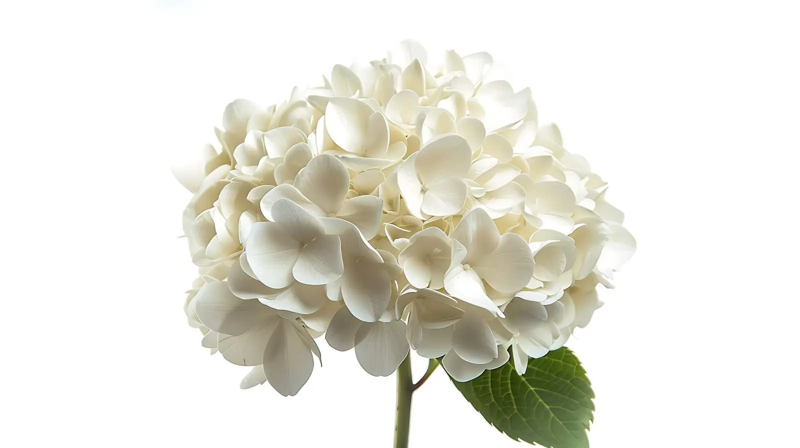 Closeup of White Hydrangea Flower in Nature – free flour image from Dotvec