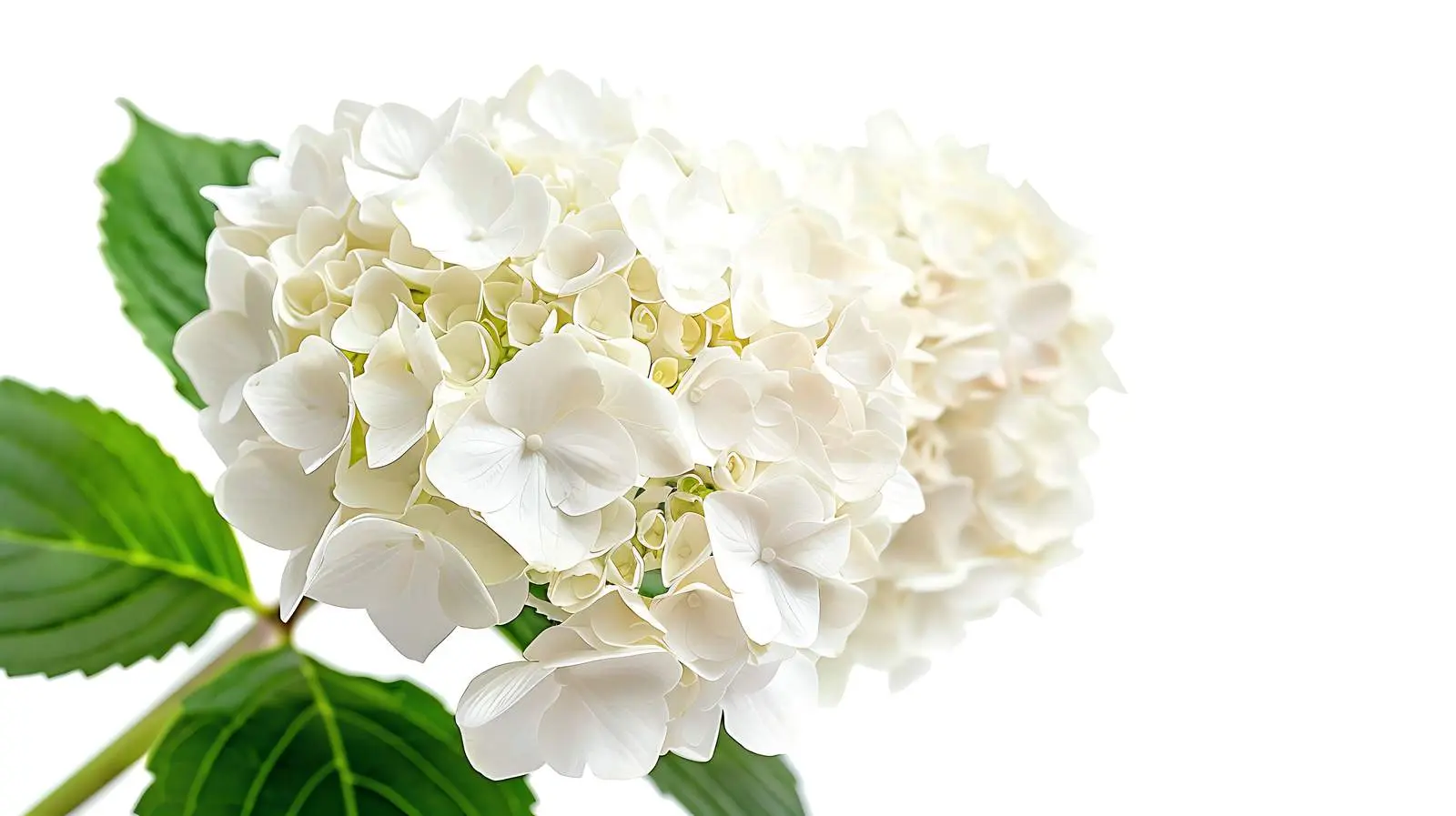Closeup of White Hydrangea Flower Head — free download from Dotvec