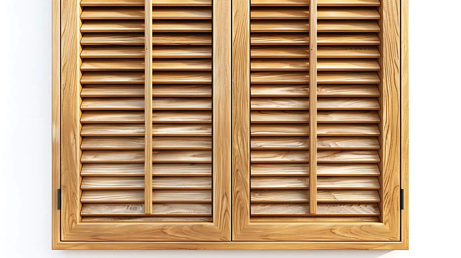 Closeup of Minimalist Wooden Closet Shutter Doors — free download from Dotvec
