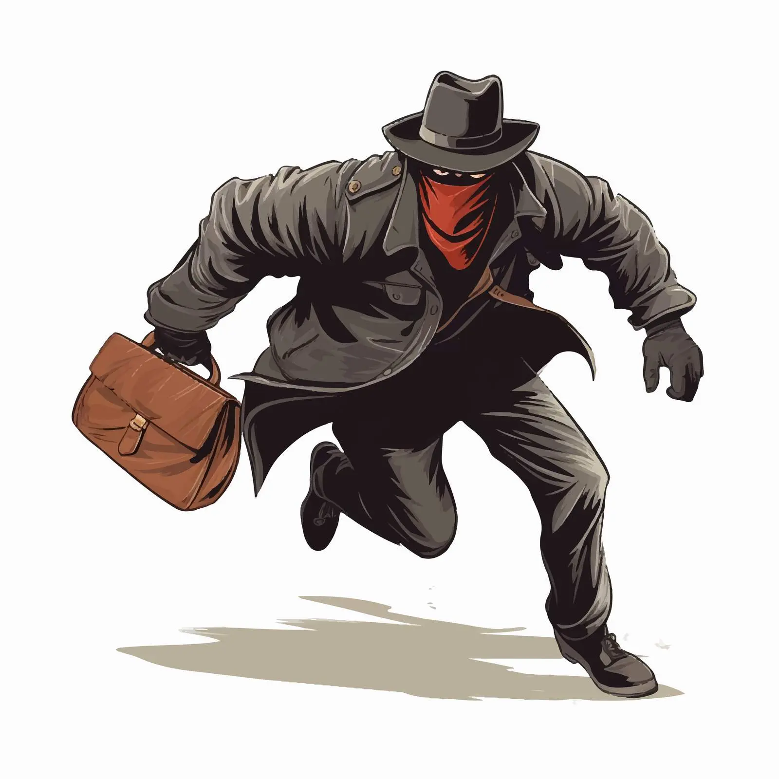Robber Running Away with Stolen Bag Vector — free download from Dotvec