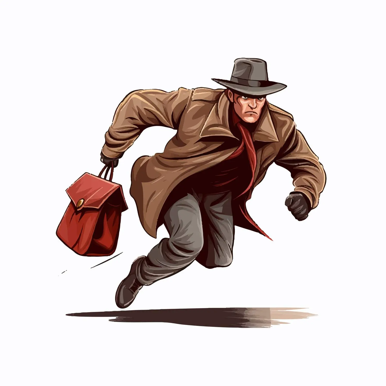 Robber Running Away with Stolen Bag Vector — free download from Dotvec