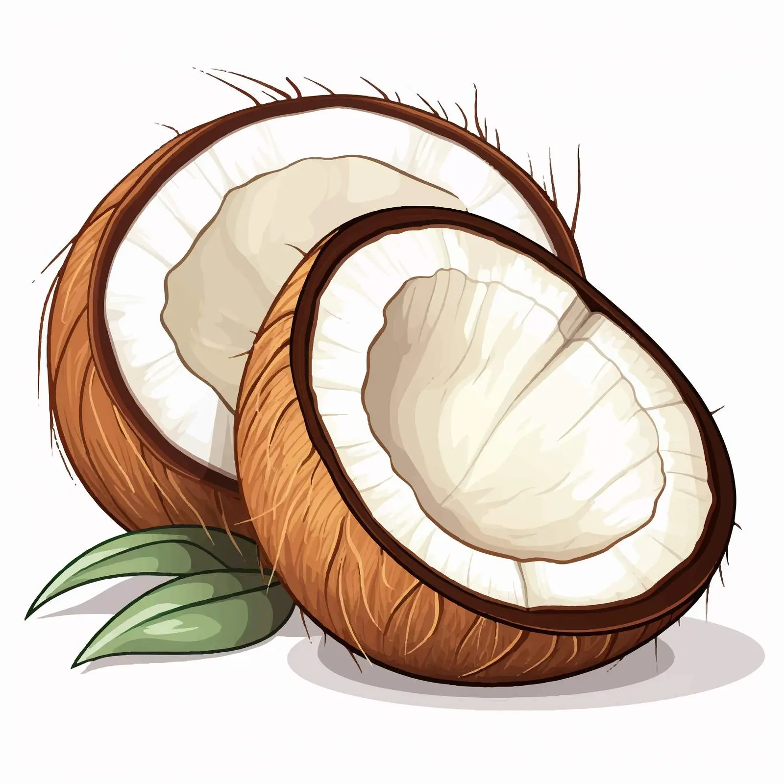 Close-up Coconut Tree Vector with Coconuts — free download from Dotvec