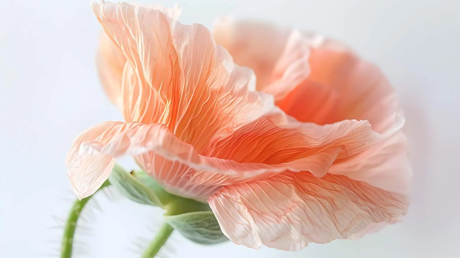 Delicate Peach Pink Poppy Flower Close-Up – free peach pink image from Dotvec