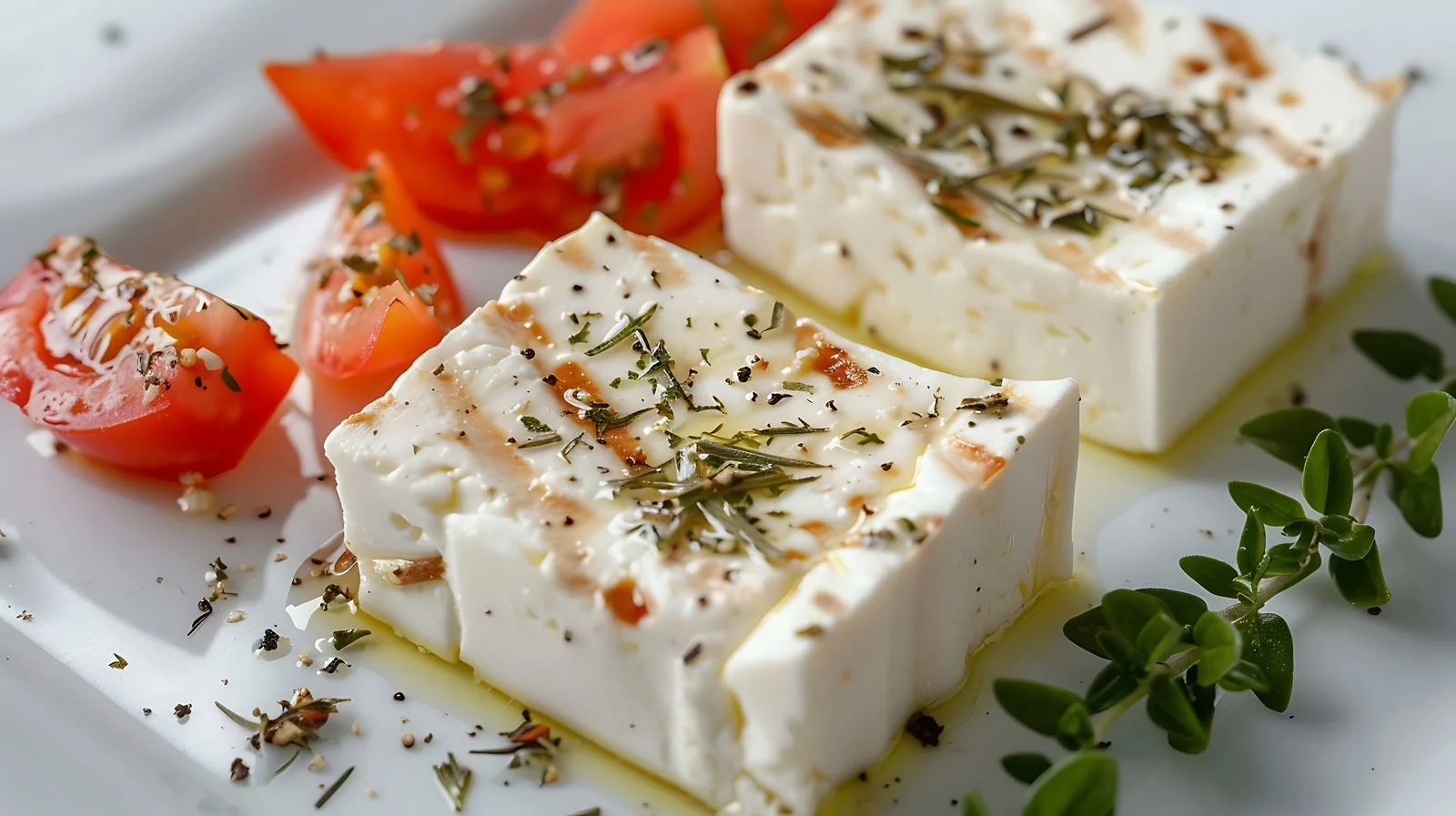 Closeup Grilled Feta Cheese and Tomato — free download from Dotvec