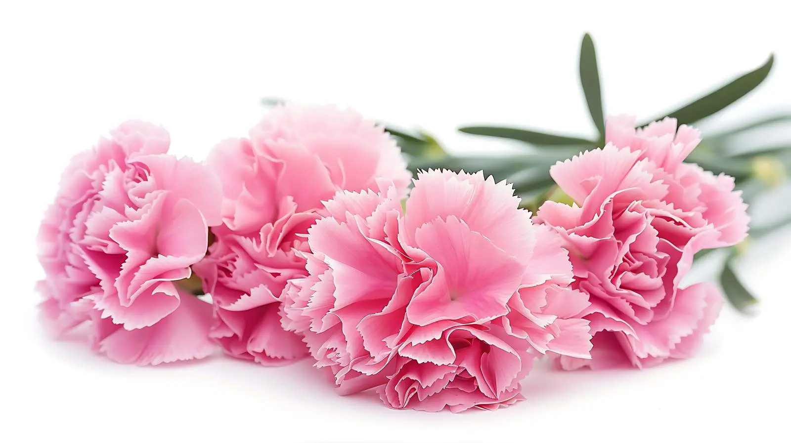 Closeup of Pink Carnation Flowers on White Background – free flower aesthetics image from Dotvec