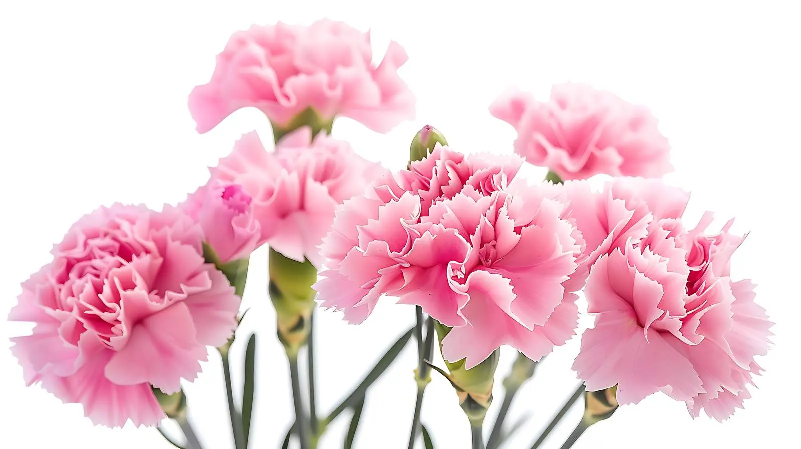 Closeup of Pink Carnation Flowers on White Background – free images image from Dotvec