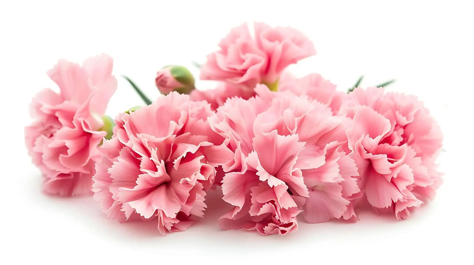 Closeup of Pink Carnation Flowers on White Background — free download from Dotvec