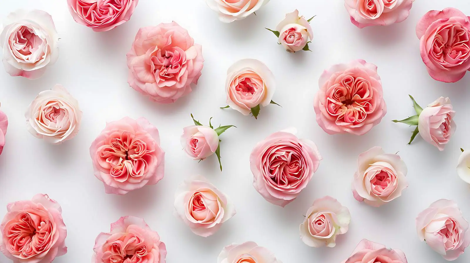 Close-Up Pink Rose Flowers Flat Lay — free download from Dotvec