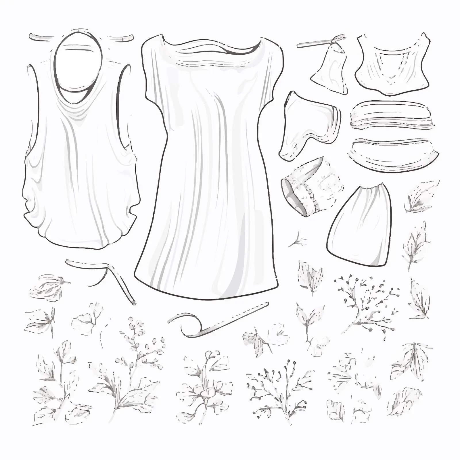 Outline Vector Illustration of Cloth on White Background — free download from Dotvec