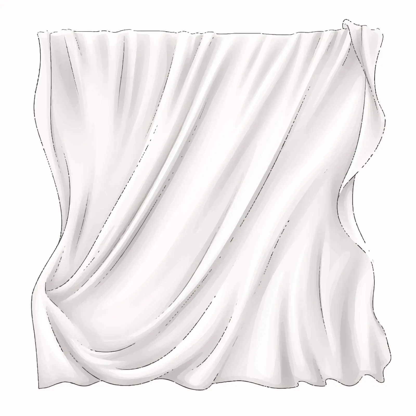 Cloth Outline Vector Illustration on White Background — free download from Dotvec