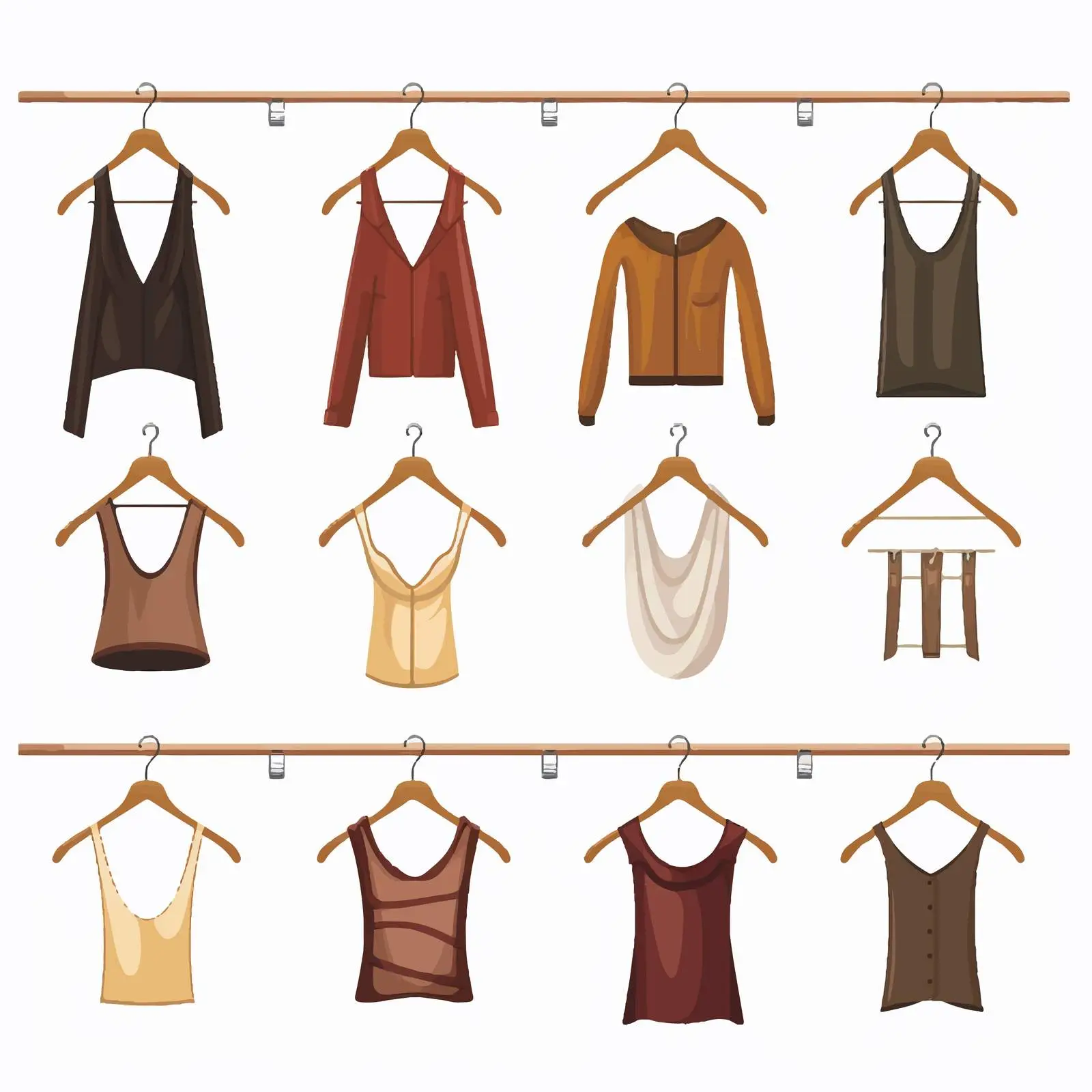 Metal Clothes Hangers Set with Hooks — free download from Dotvec