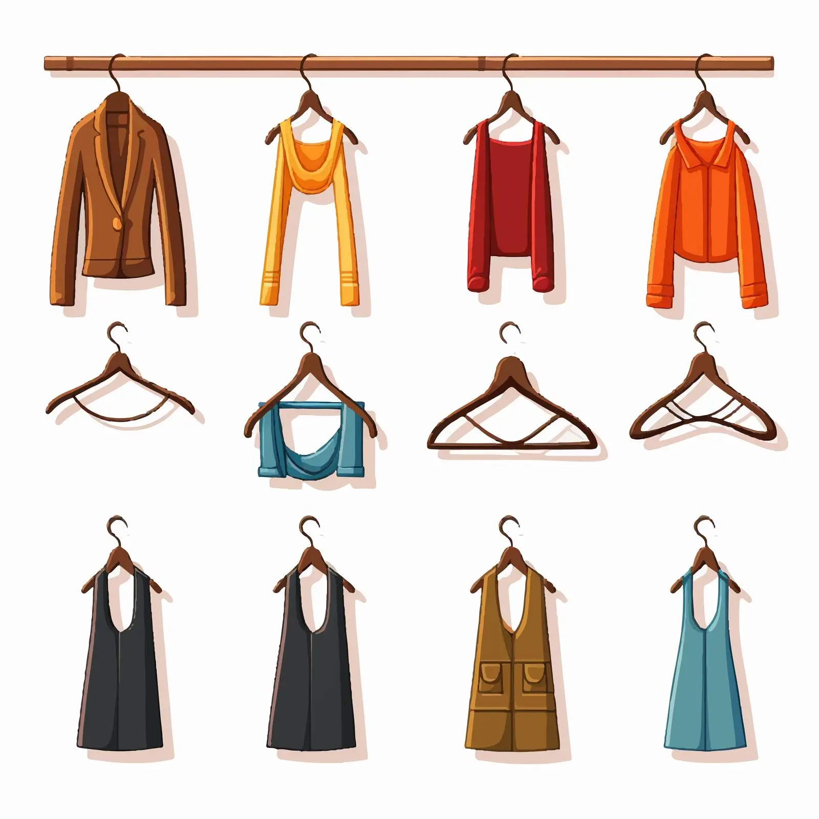 Set of Empty Metal Clothes Hangers with Hooks — free download from Dotvec