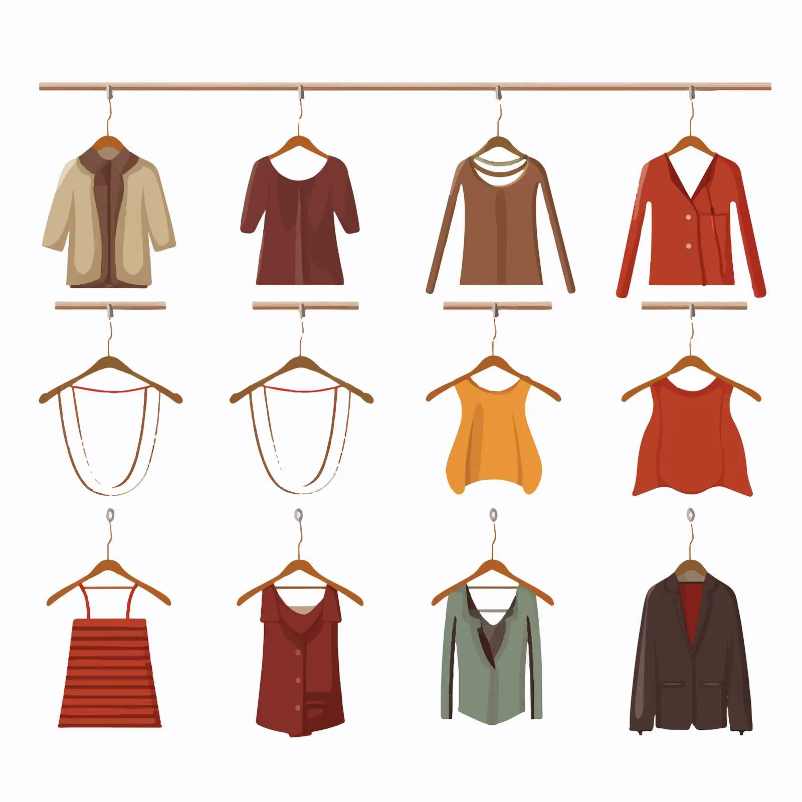 Metal Clothes Hangers Set with Hooks — free download from Dotvec