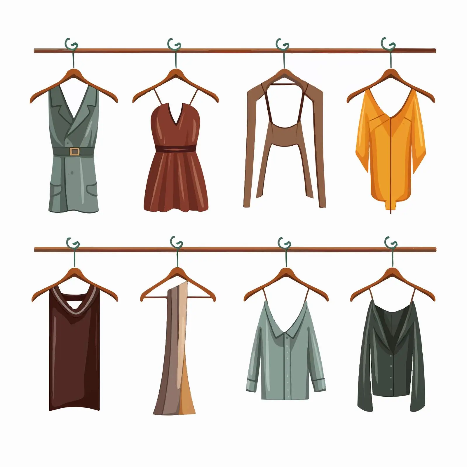 Metal Clothes Hangers Set with Hooks — free download from Dotvec