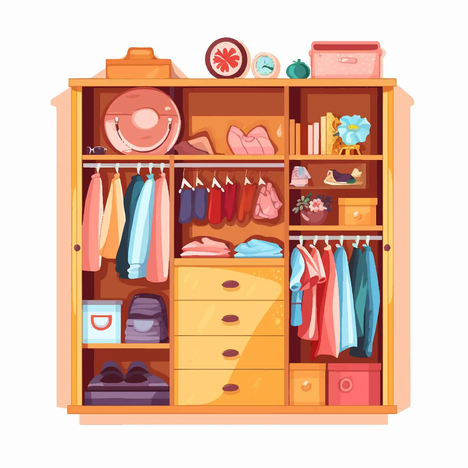 Clothes and Accessories in Wardrobe — free download from Dotvec