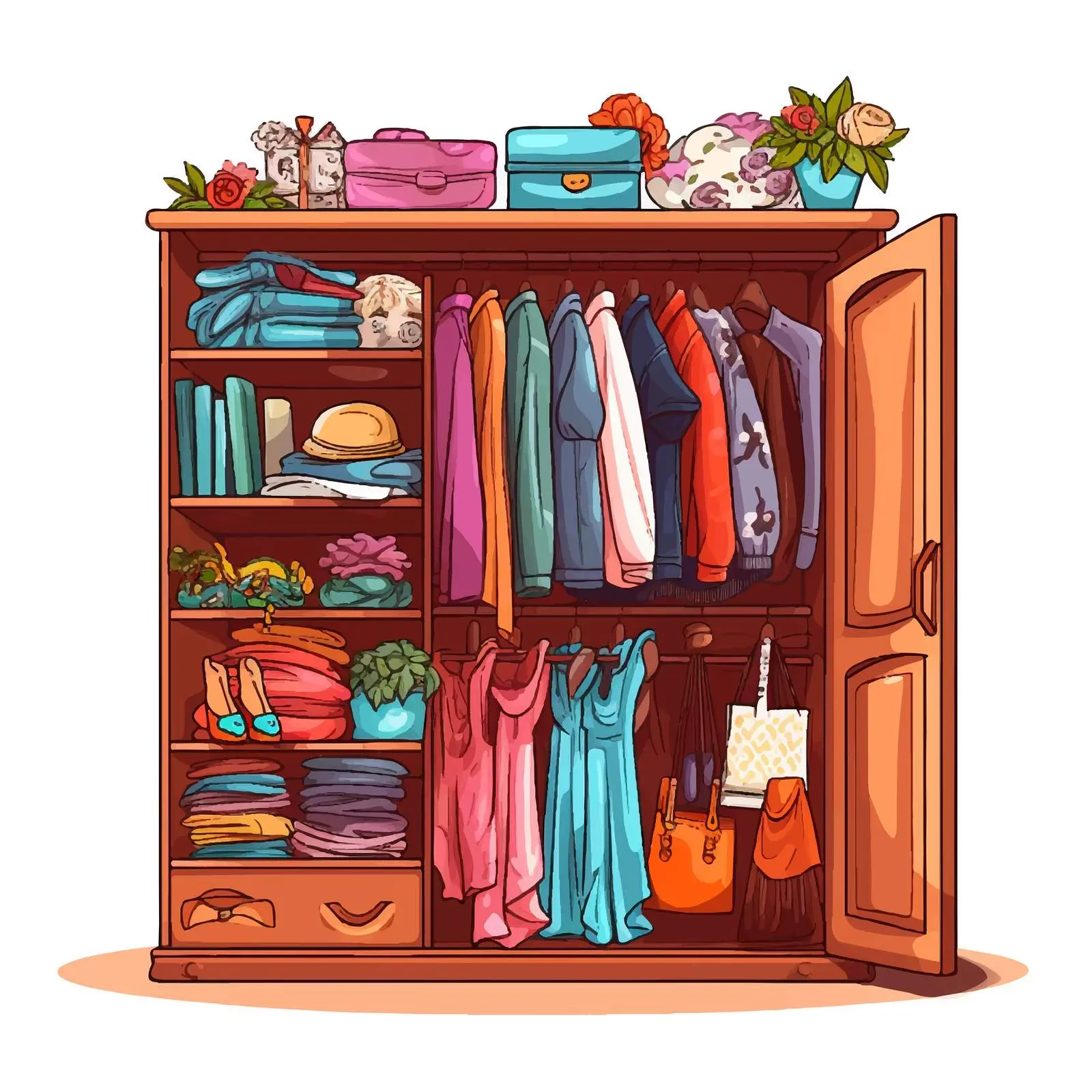 Wardrobe with Clothes and Accessories — free download from Dotvec