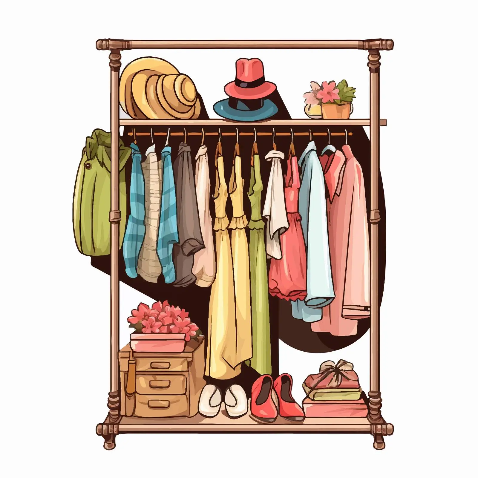 Clothes and Accessories Hanging on Clothesline — free download from Dotvec