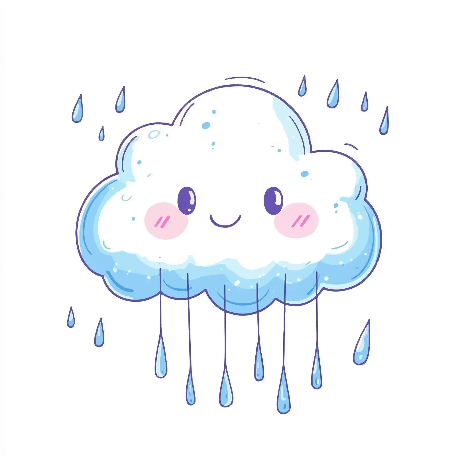 Cartoon Cloud and Rain Illustration — free download from Dotvec