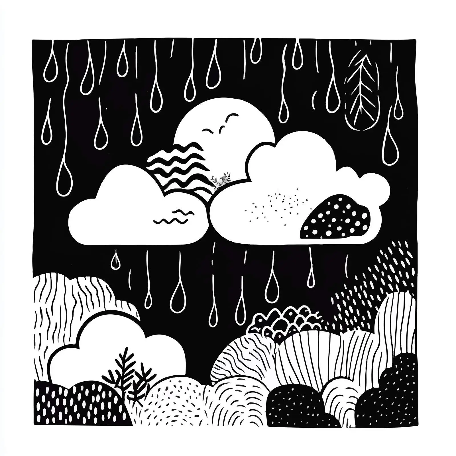 Cartoon Cloud and Rain Vector Illustration — free download from Dotvec