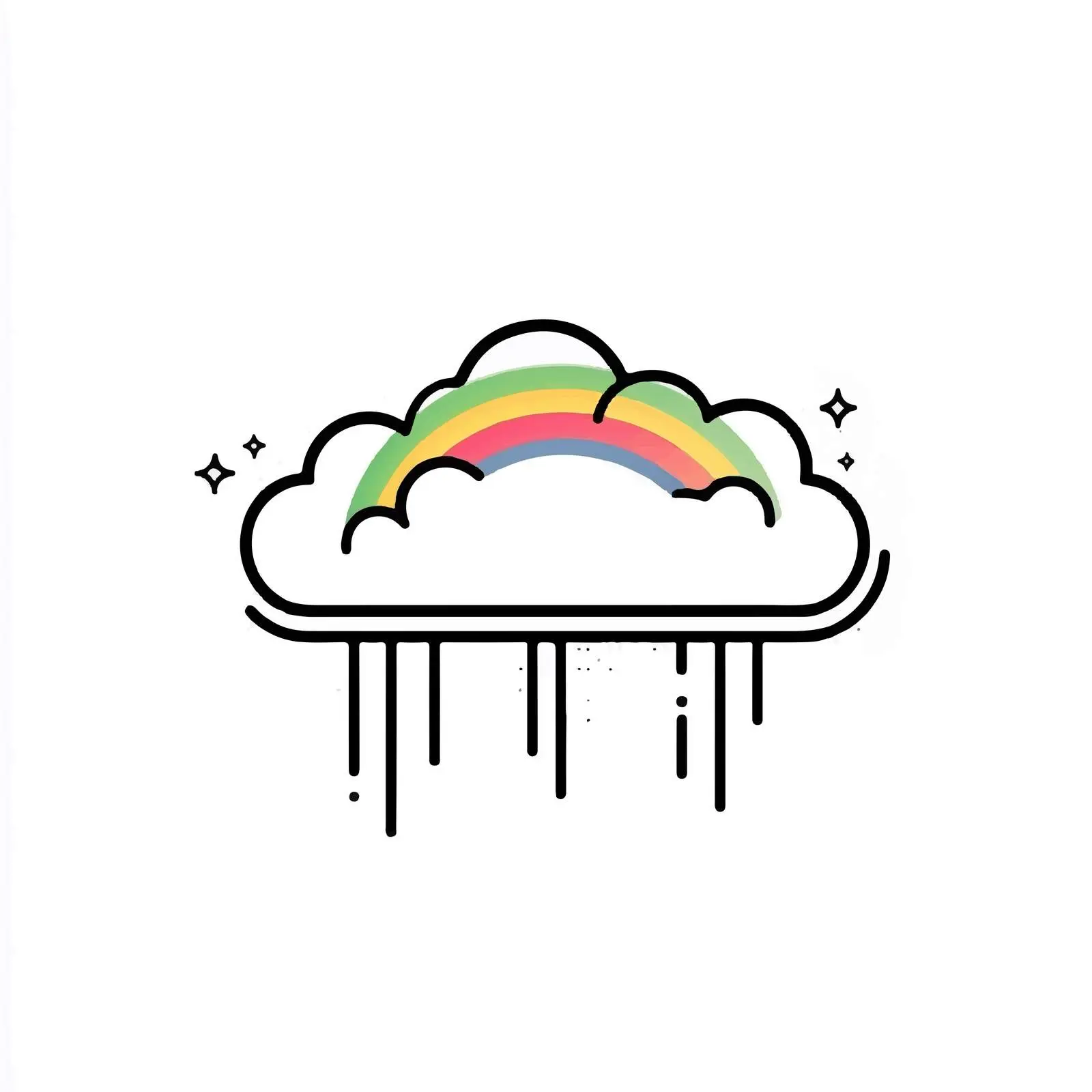 Cartoon Cloud and Rainbow Illustration — free download from Dotvec