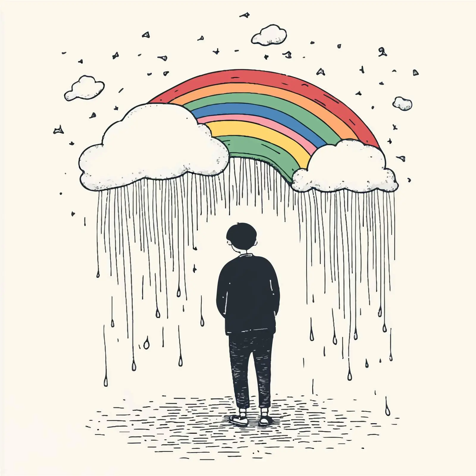 Cloud and Rainbow Cartoon Vector Art — free download from Dotvec