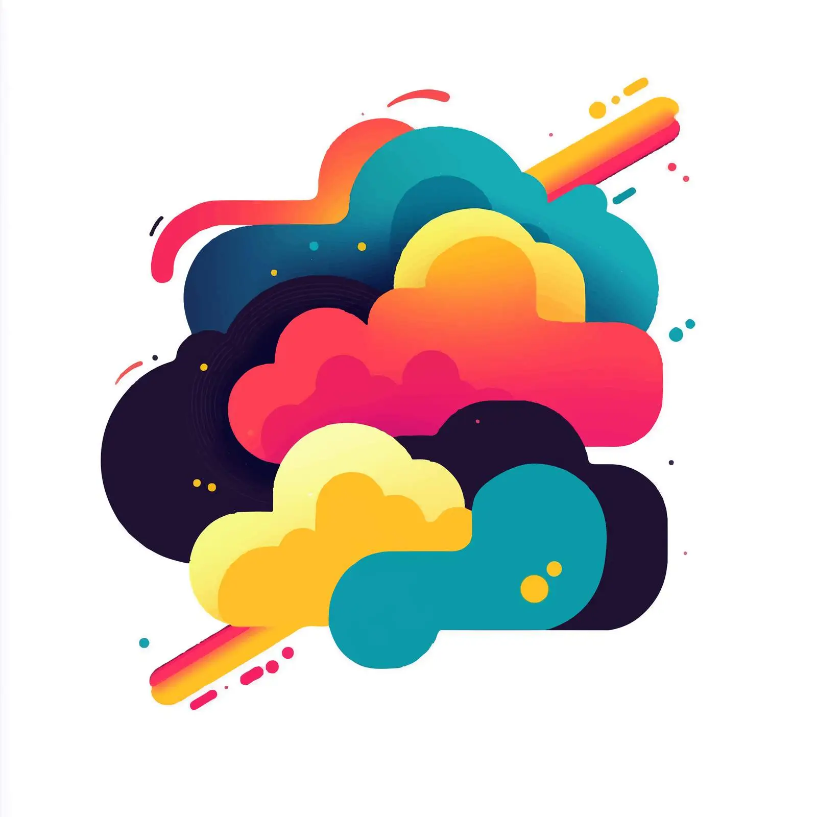 Cartoon Cloud and Rainbow Vector — free download from Dotvec