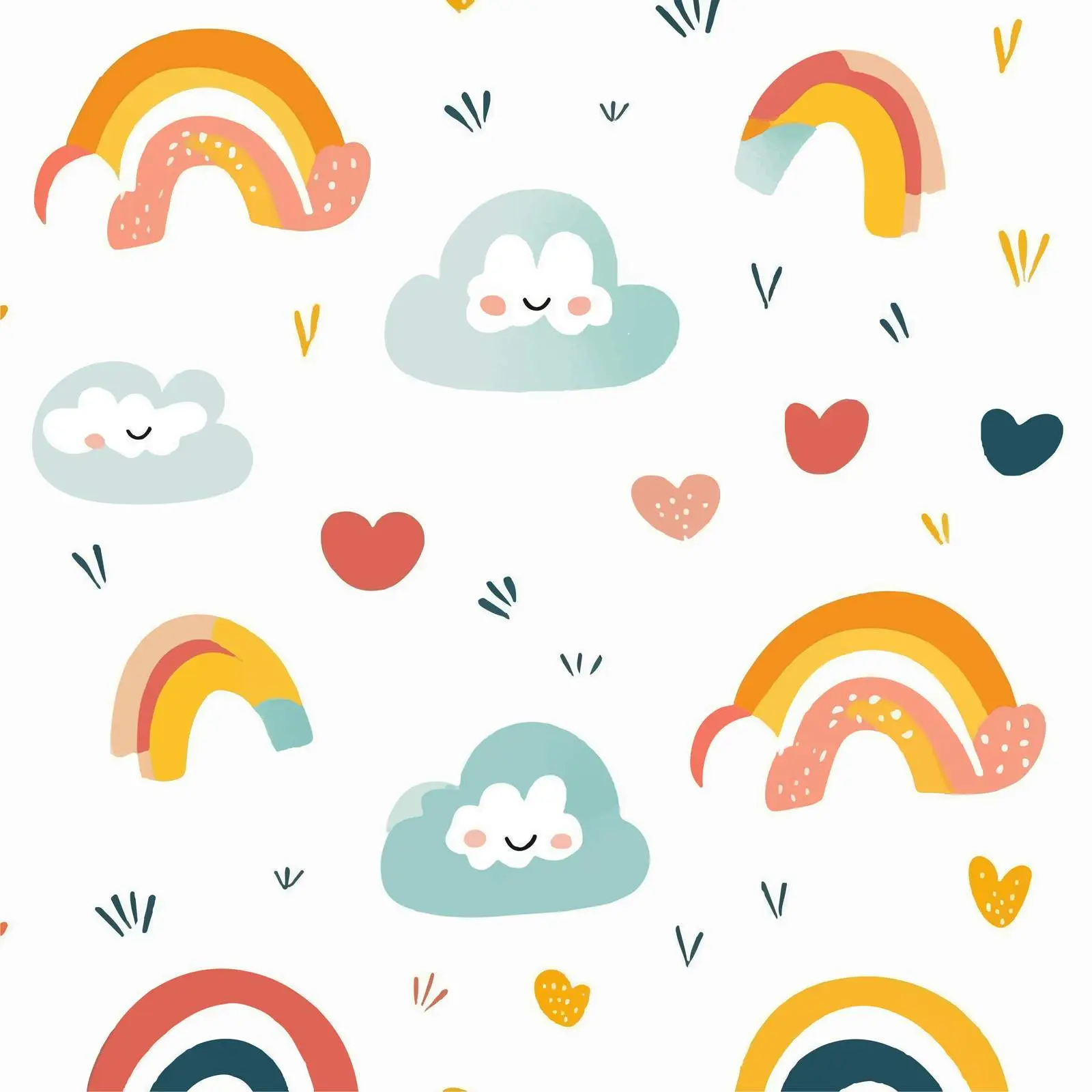 Cartoon Cloud and Rainbow Vector — free download from Dotvec