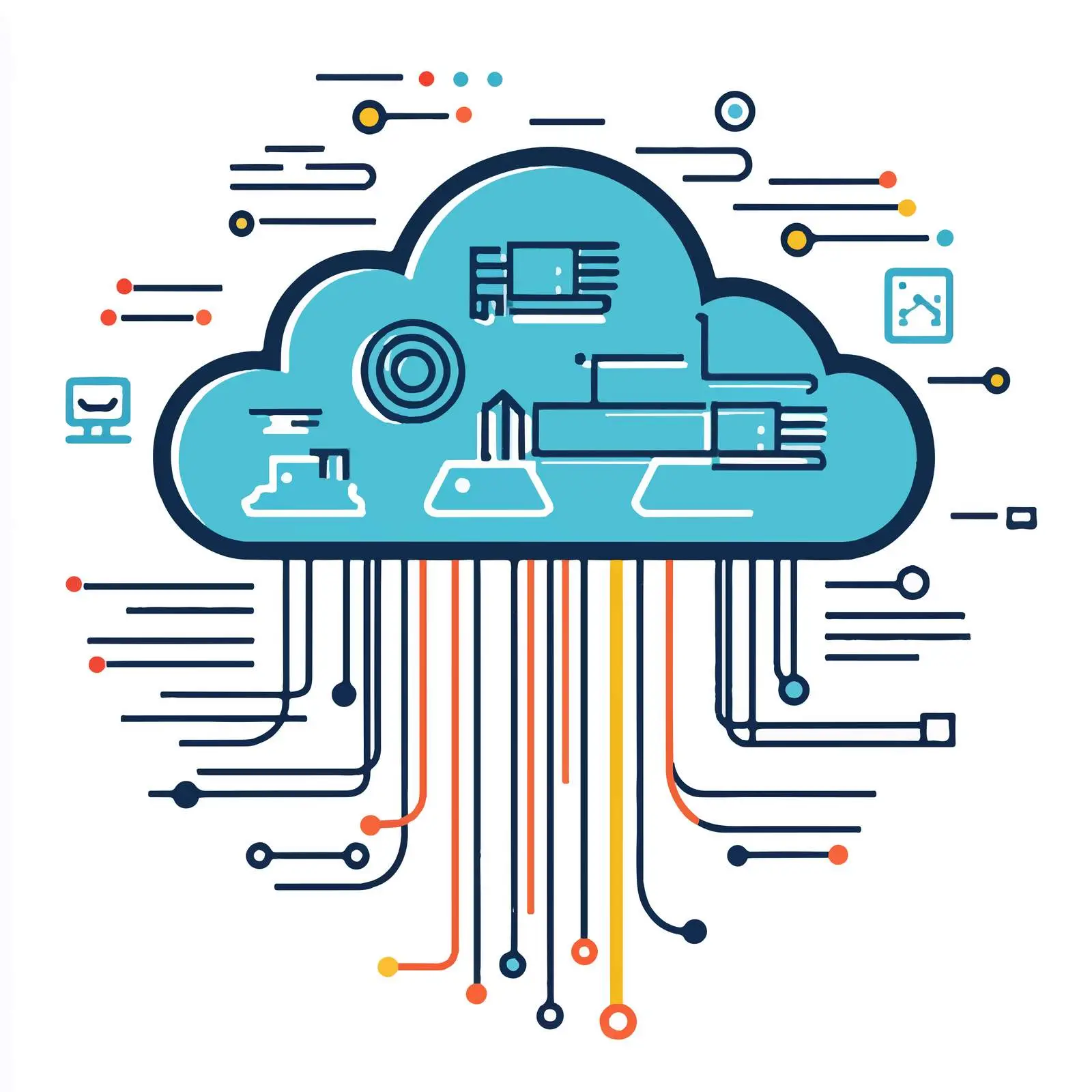 Cloud Computing Data Technology Illustration — free download from Dotvec