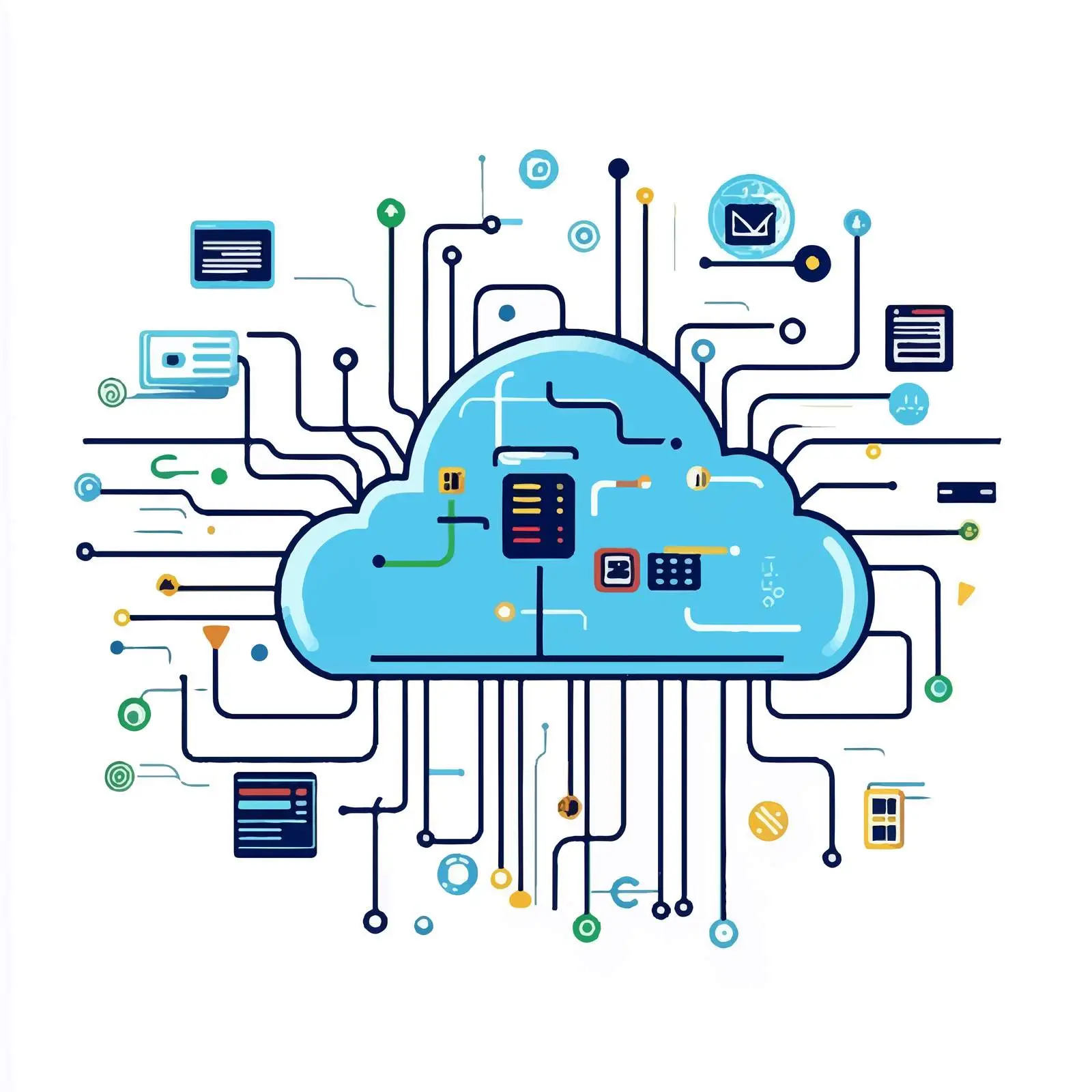 Cloud Computing Data Technology Illustration — free download from Dotvec
