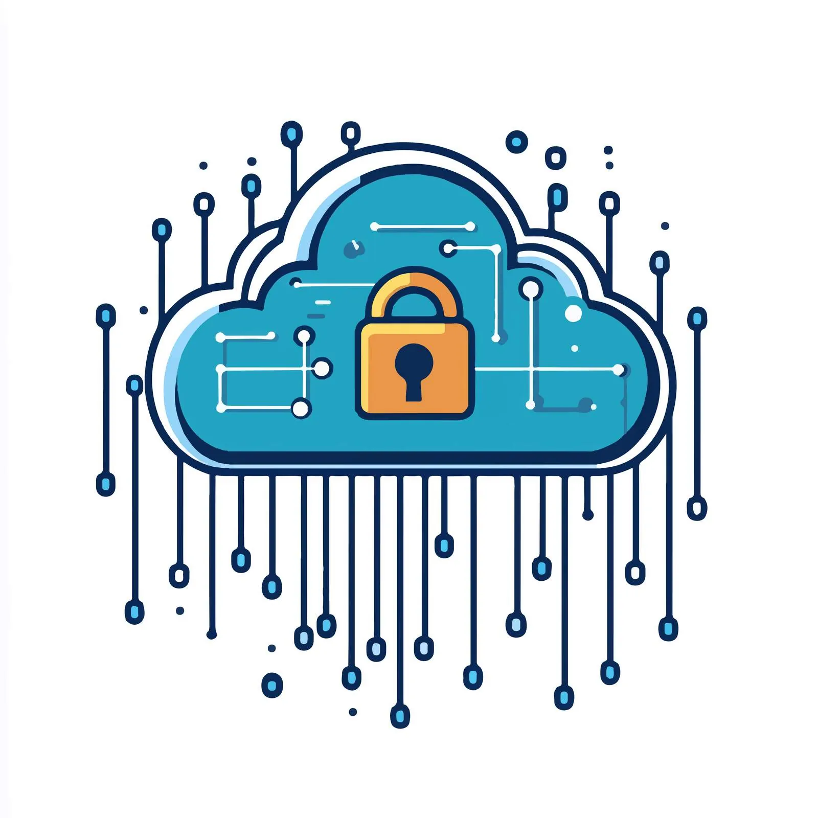 Cloud Computing Lock Security Vector Illustration – free it security image from Dotvec