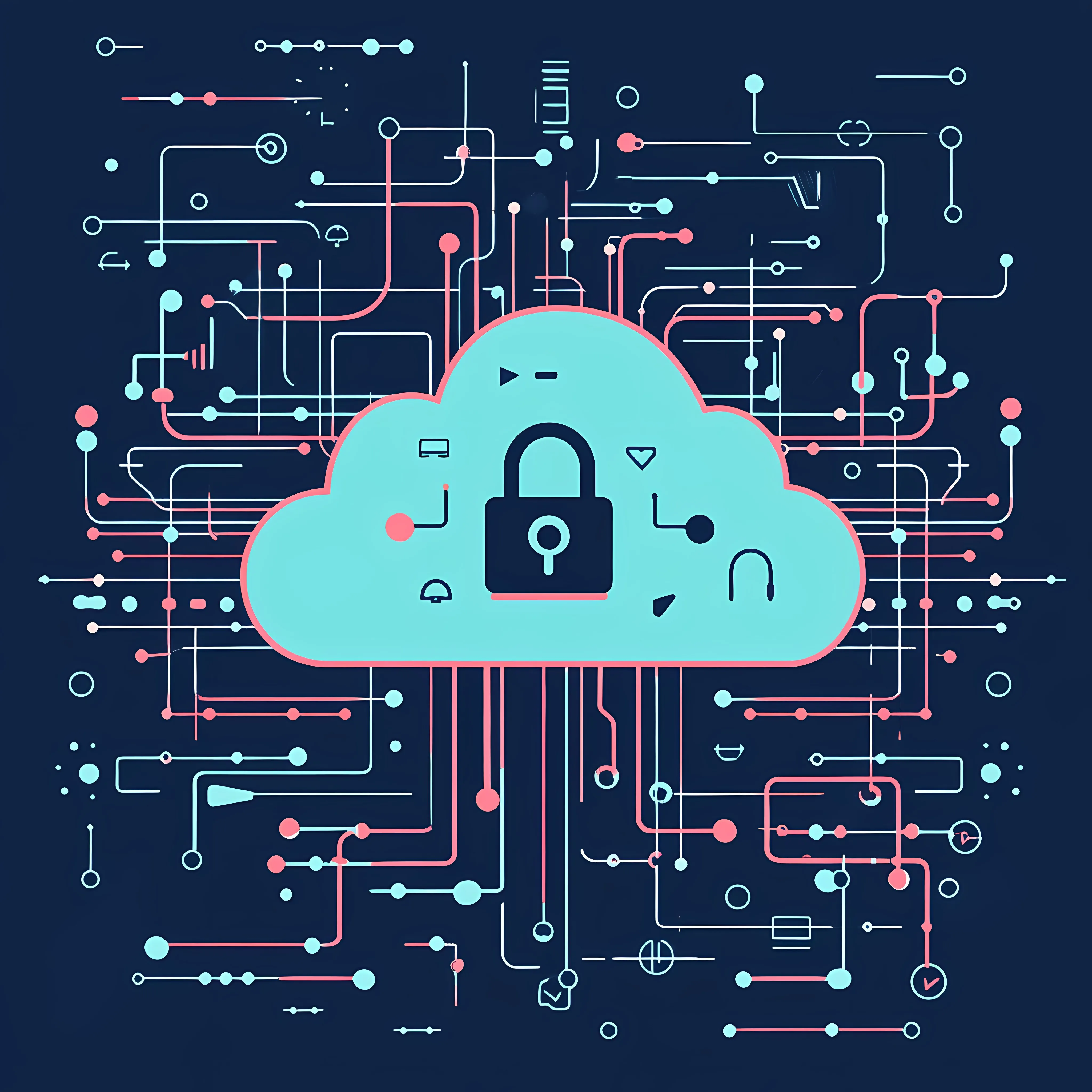 Cloud Computing Security Vector Illustration – free it security image from Dotvec