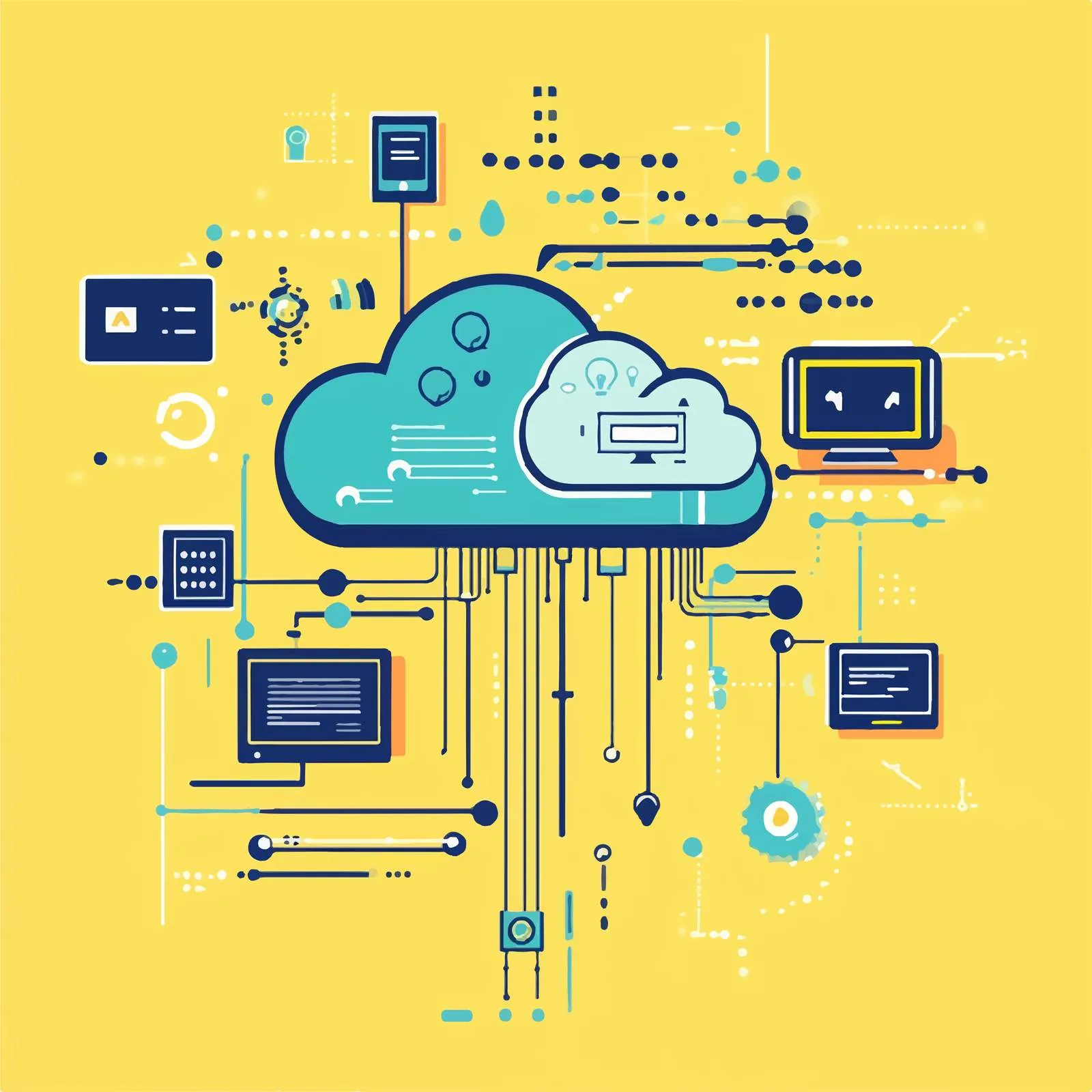 Cloud Computing Security Flat Vector Illustration – free it security image from Dotvec
