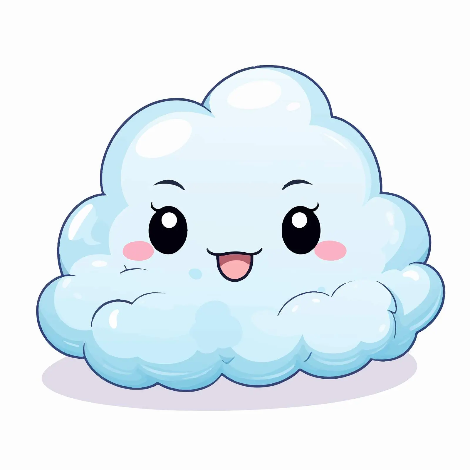 Kawaii Cartoon Cloud Character Vector Illustration — free download from Dotvec