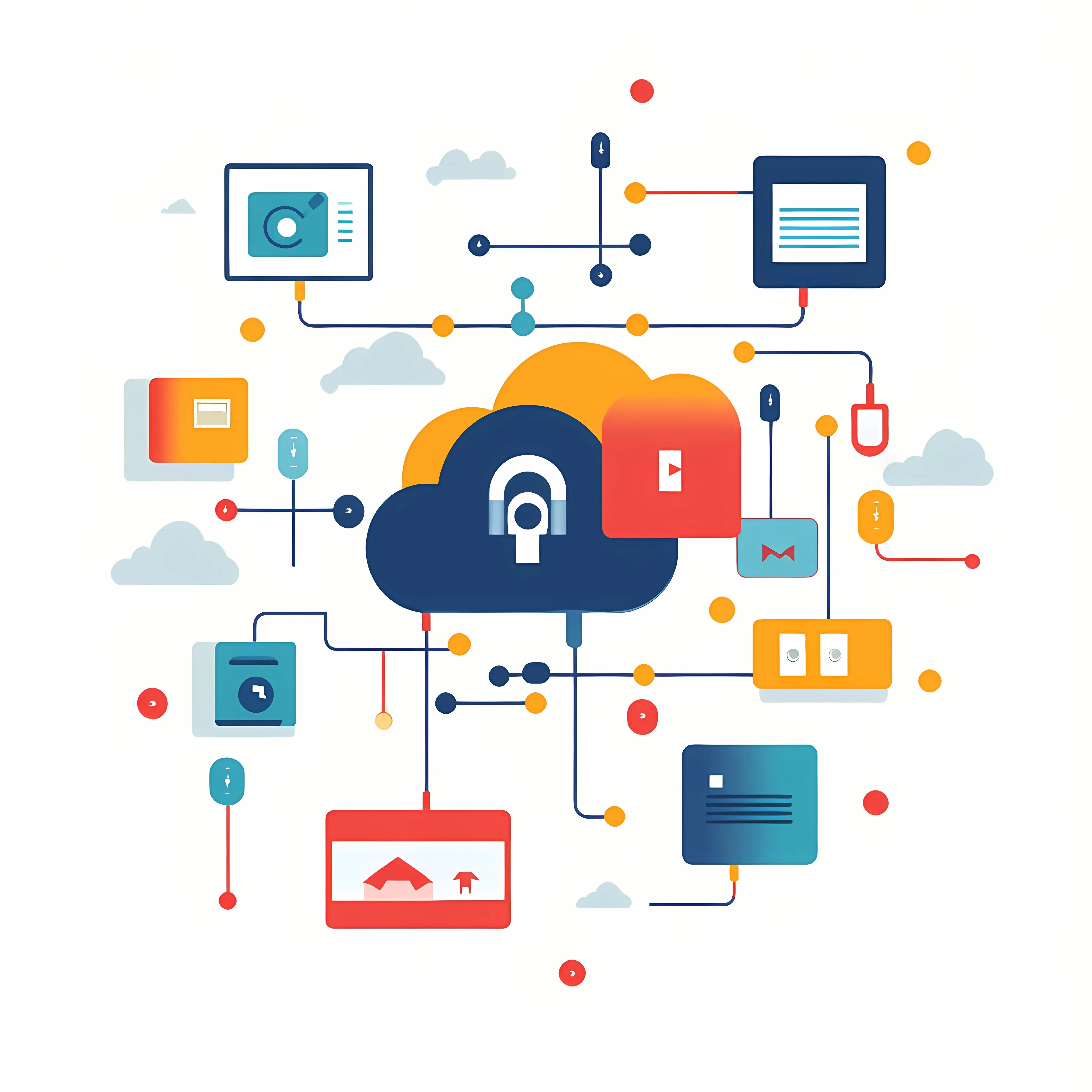 Cloud Storage Security Vector Illustration – free it security image from Dotvec