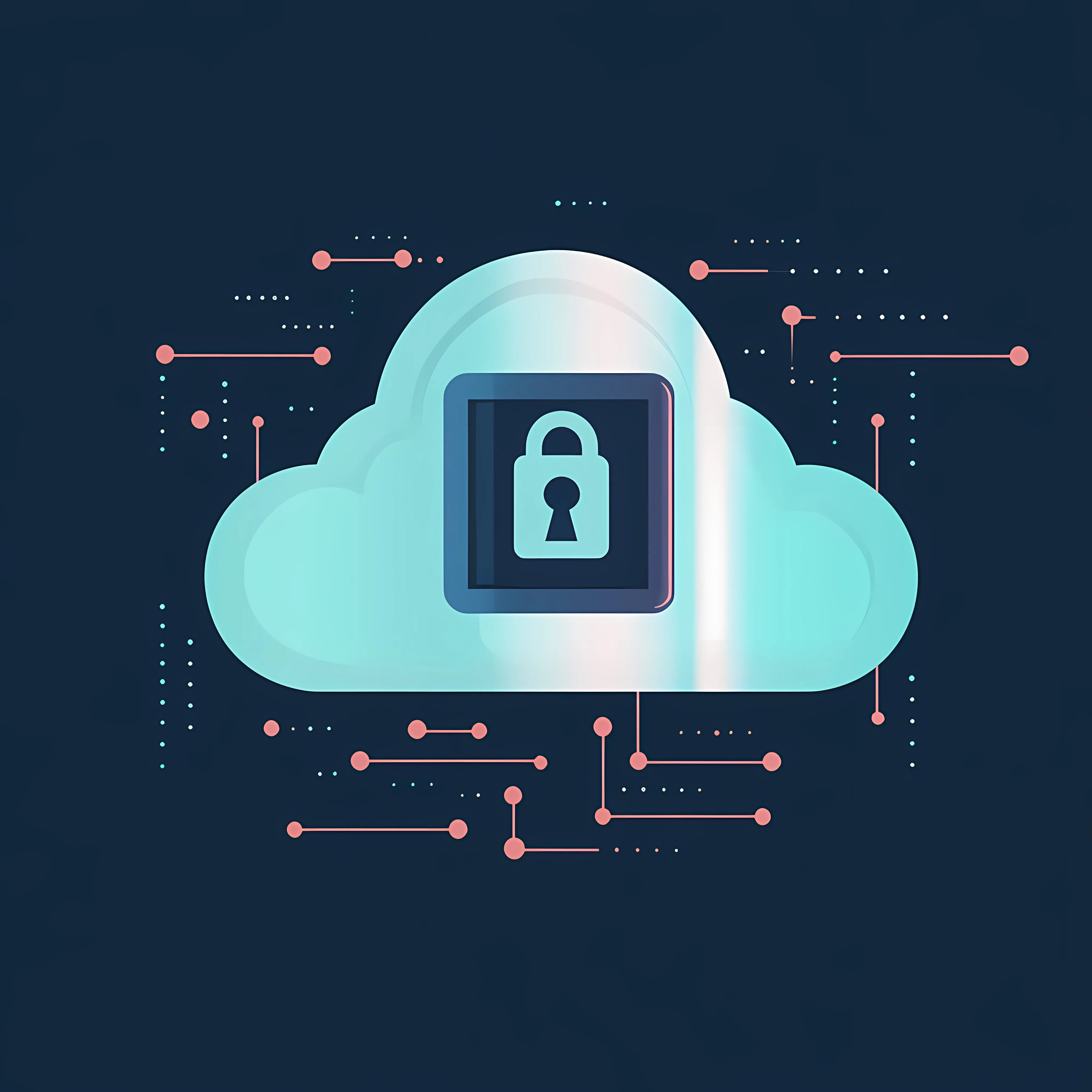 Cloud Storage Security Flat Vector Illustration – free it security image from Dotvec