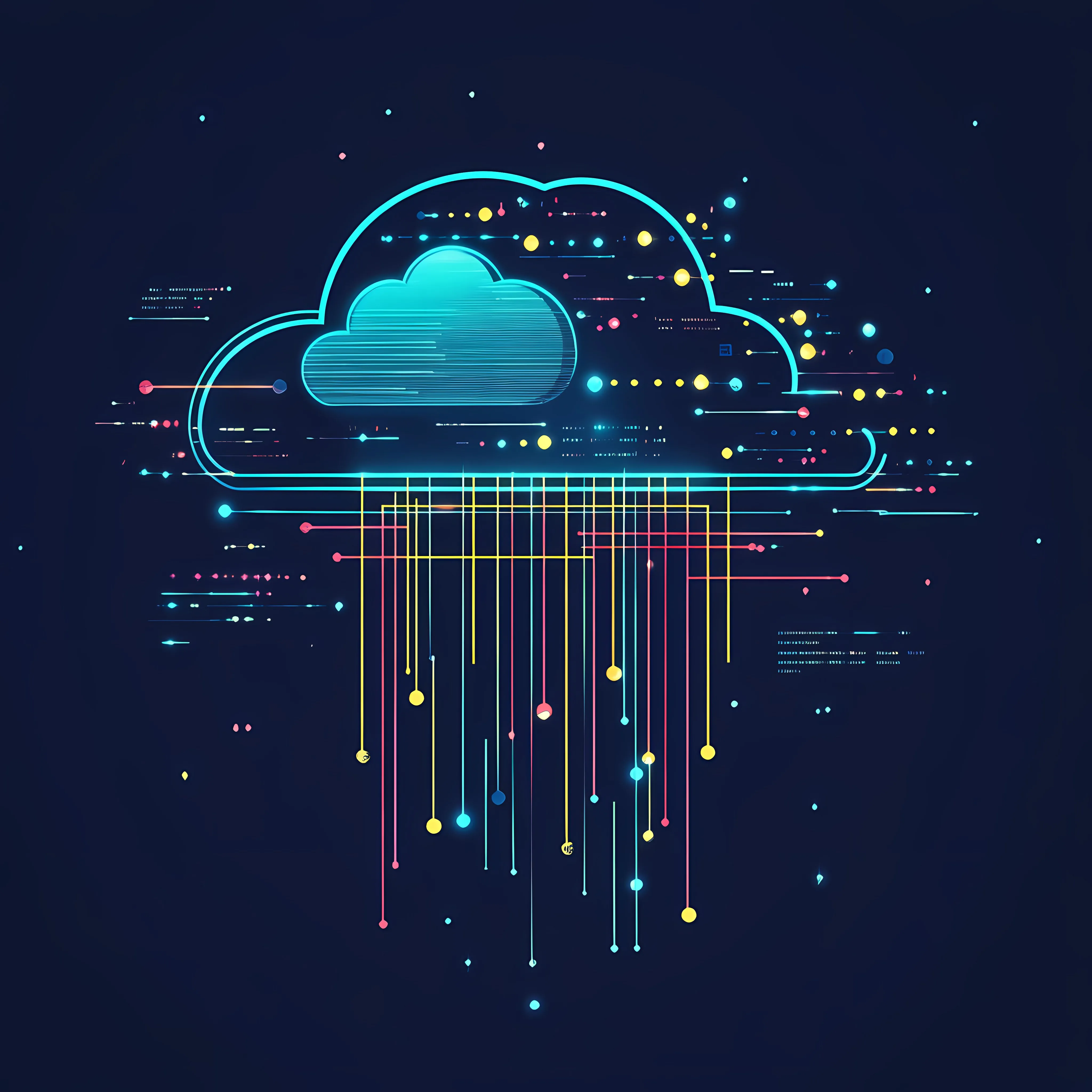 Cloud Technology and Programming Code Illustration – free technology icons image from Dotvec