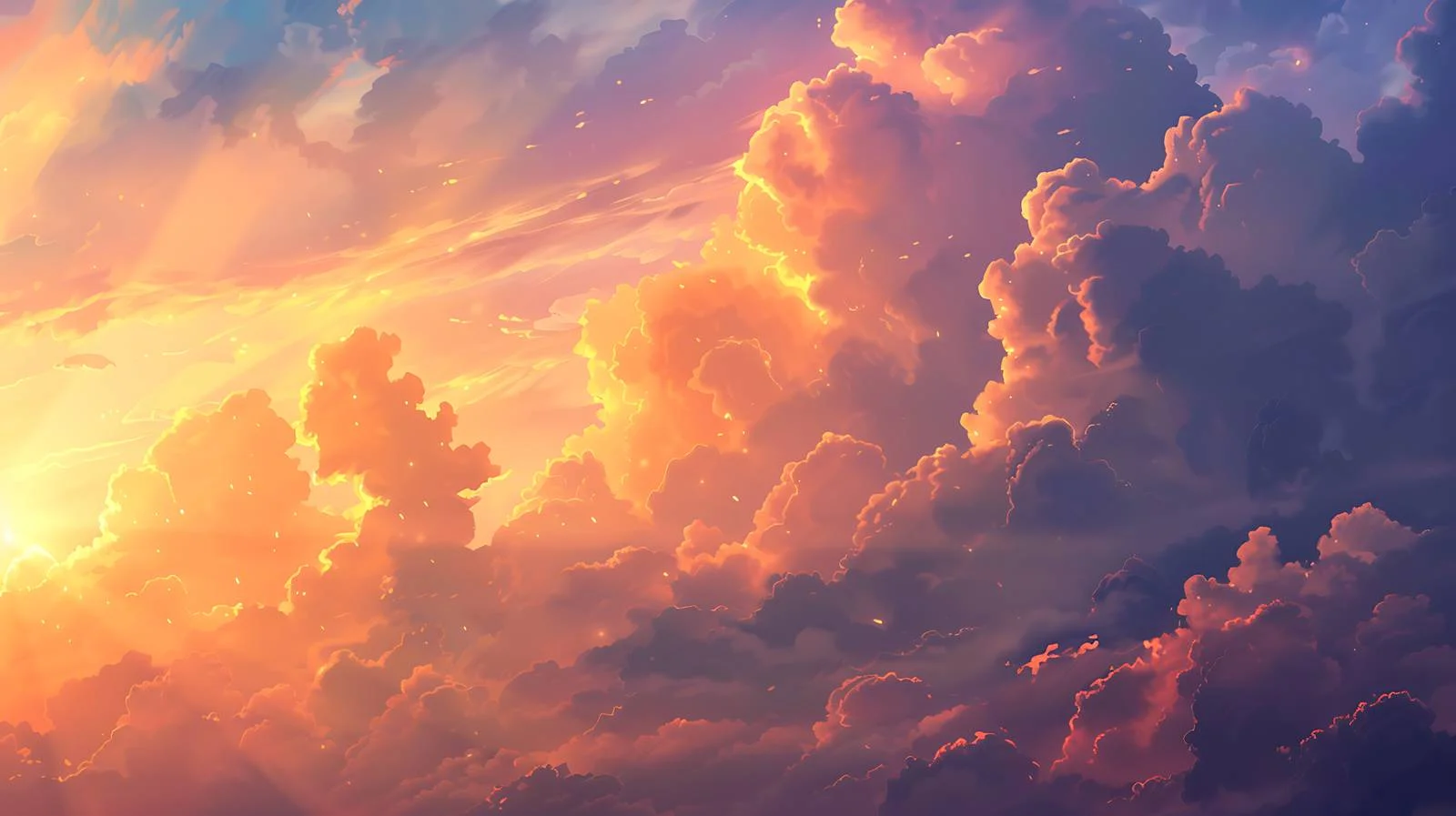 Sunset casting light on evening clouds — free download from Dotvec