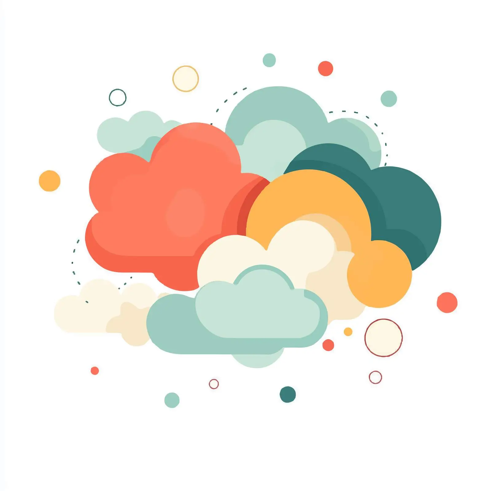 Isolated Round Clouds on White Background — free download from Dotvec