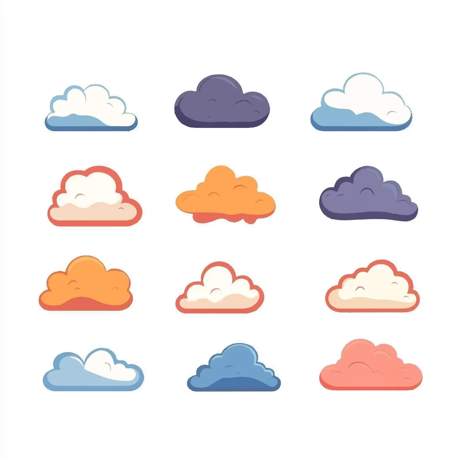 Isolated Clouds in Various Shapes — free download from Dotvec